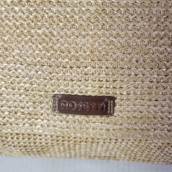 Rosetti Straw & Vinyl Crossbody Bag With Front Pocket & Adjustable Strap - Picture 7 of 10